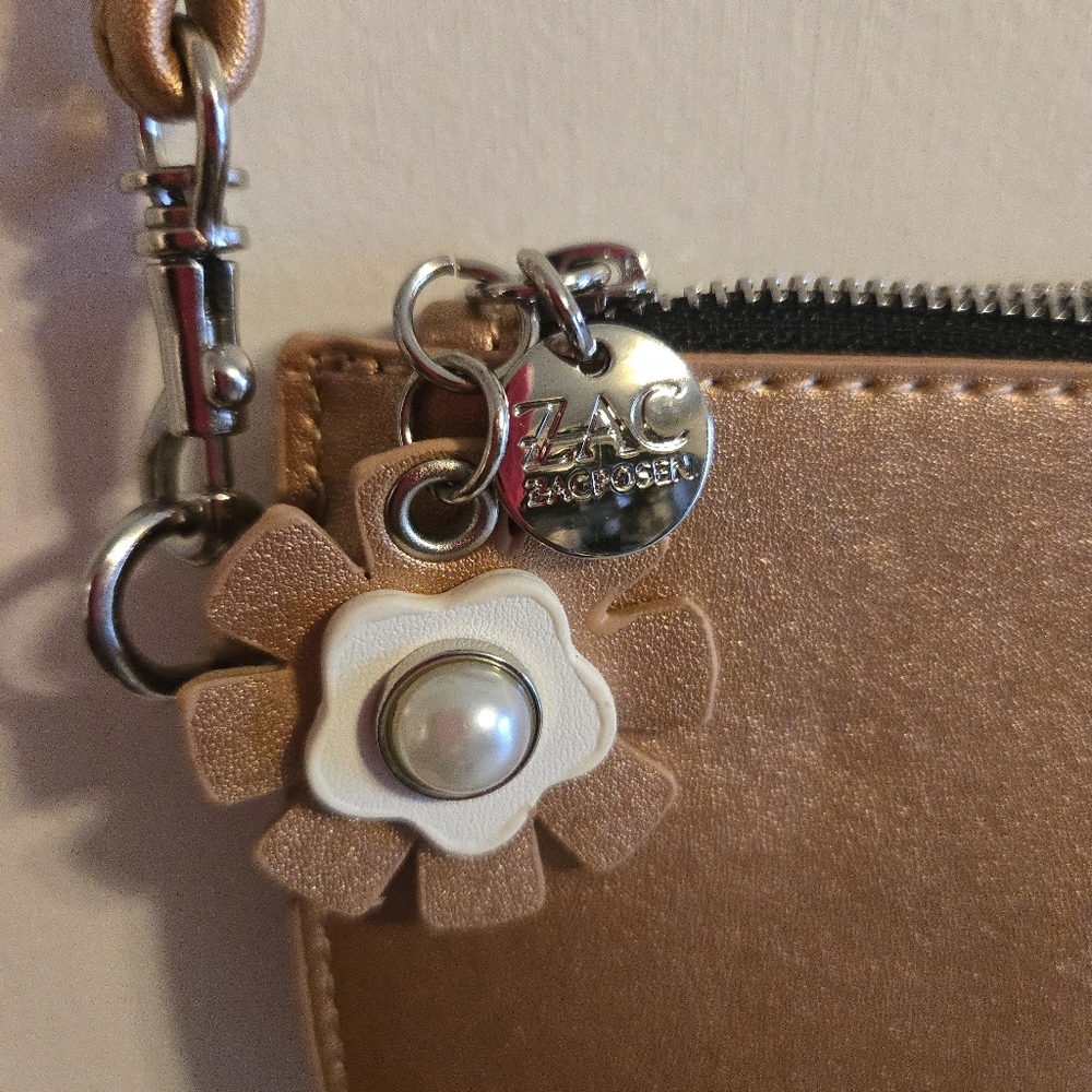 ZAC by Zac Posen Shimmering Gold Crossbody Bag w/Charms - Picture 5 of 10